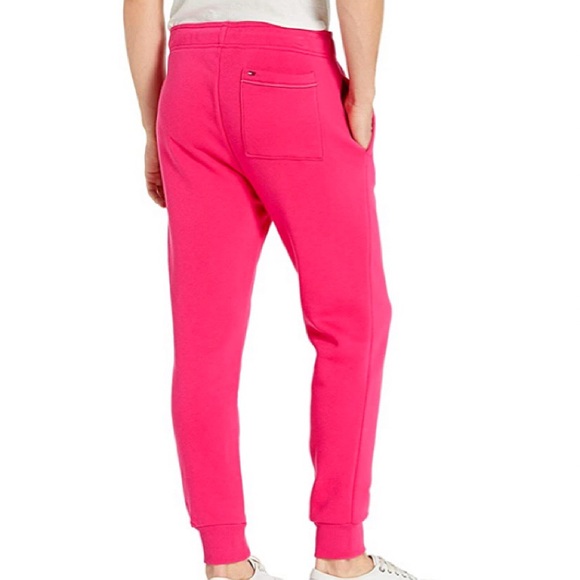 🆕TOMMY HILFIGER MEN LOGO RASPBERRY SORBET JOGGERS - Picture 3 of 15